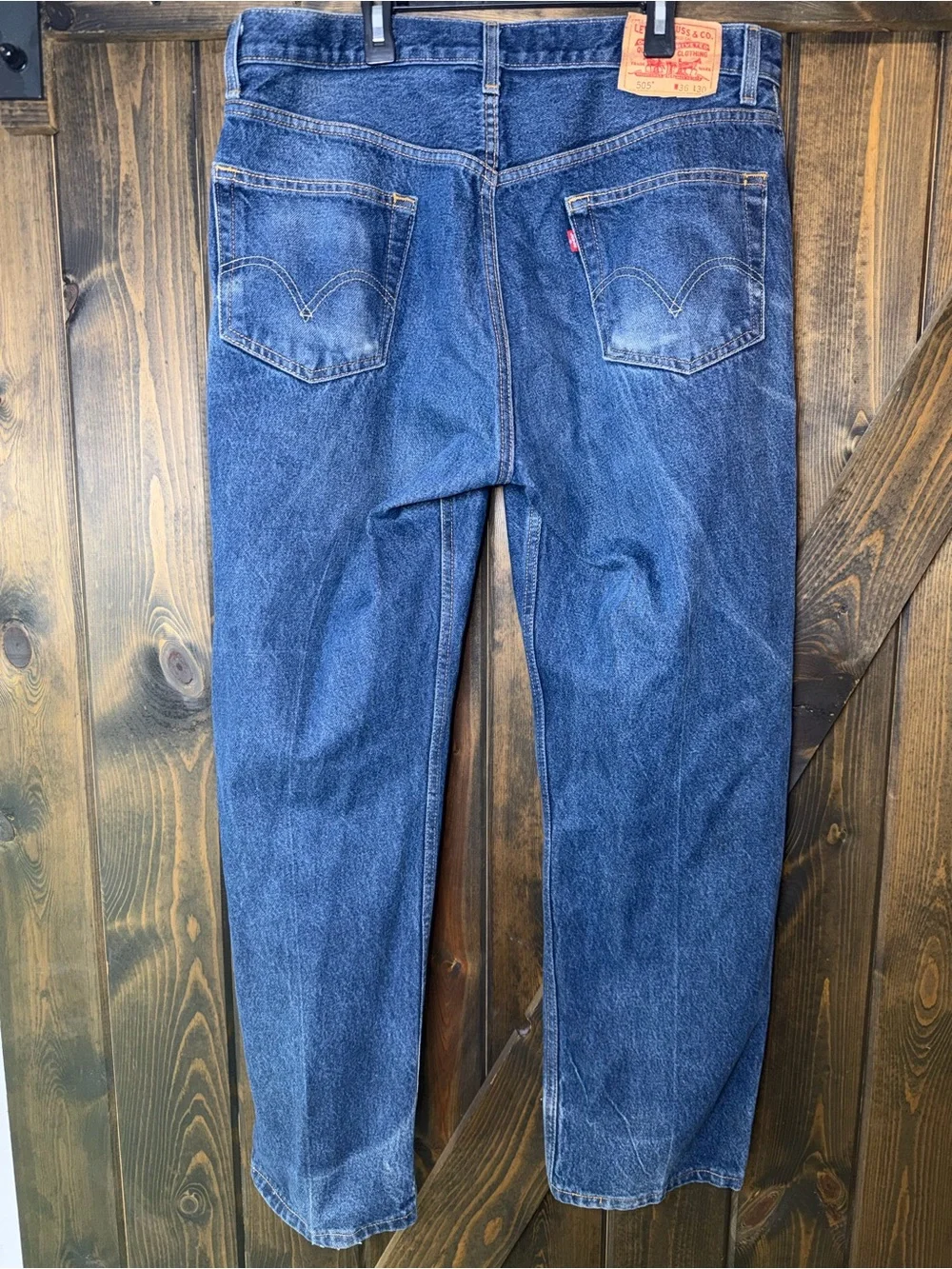 Levis 505 Jeans Mens 36x30 Blue Medium Wash Straight Leg Timeless Heritage